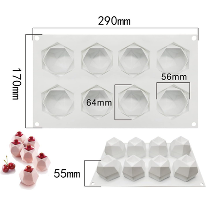 Moldes 8 Espacios de Silicona Poligonal