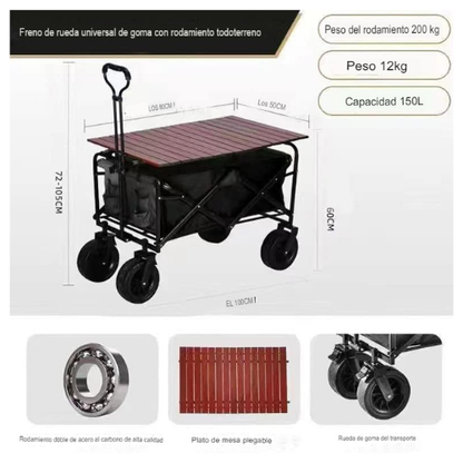 Carrito Black + Mango Plegable Ajustable